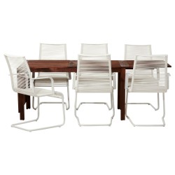 APPLARÖ yemek masası ve sandalye seti, kahverengi-beyaz