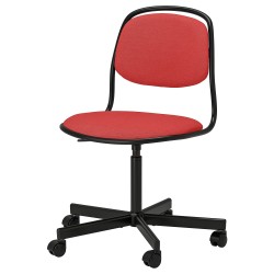 ÖRFJALL dönen sandalye, siyah-Vissle kırmızı