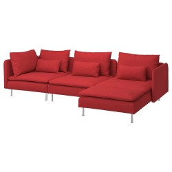 SÖDERHAMN 3'lü kanepe ve uzanma koltuğu, tonerud kırmızı