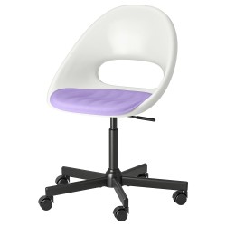 LOBERGET/MALSKAR çalışma sandalyesi, beyaz siyah-lila