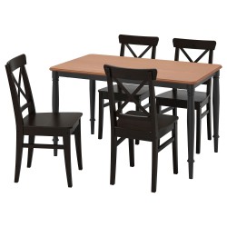 DANDERYD/INGOLF yemek masası takımı, siyah