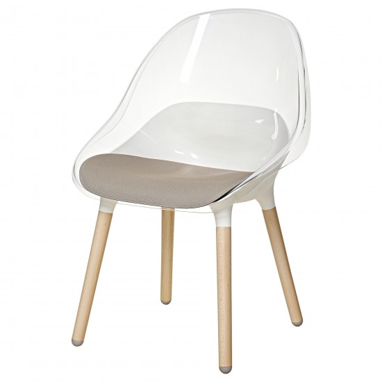 BALTSAR plastik sandalye, beyaz-kayın