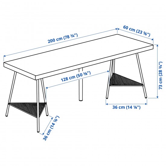 LAGKAPTEN/TILLSLAG çalışma masası, venge-beyaz