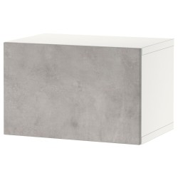 BESTA duvar dolabı, beyaz-açık gri taş görünümlü