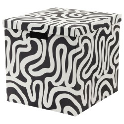 TJENA kapaklı kutu, siyah-beyaz