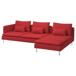 SÖDERHAMN 3'lü kanepe ve uzanma koltuğu, tonerud kırmızı