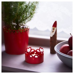 VINTERFINT tealight mumluk, kırmızı