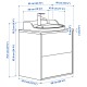 TANNFORSEN/TOLKEN/RUTSJÖN lavabo dolabı kombinasyonu, açık gri-siyah mermer görünüm